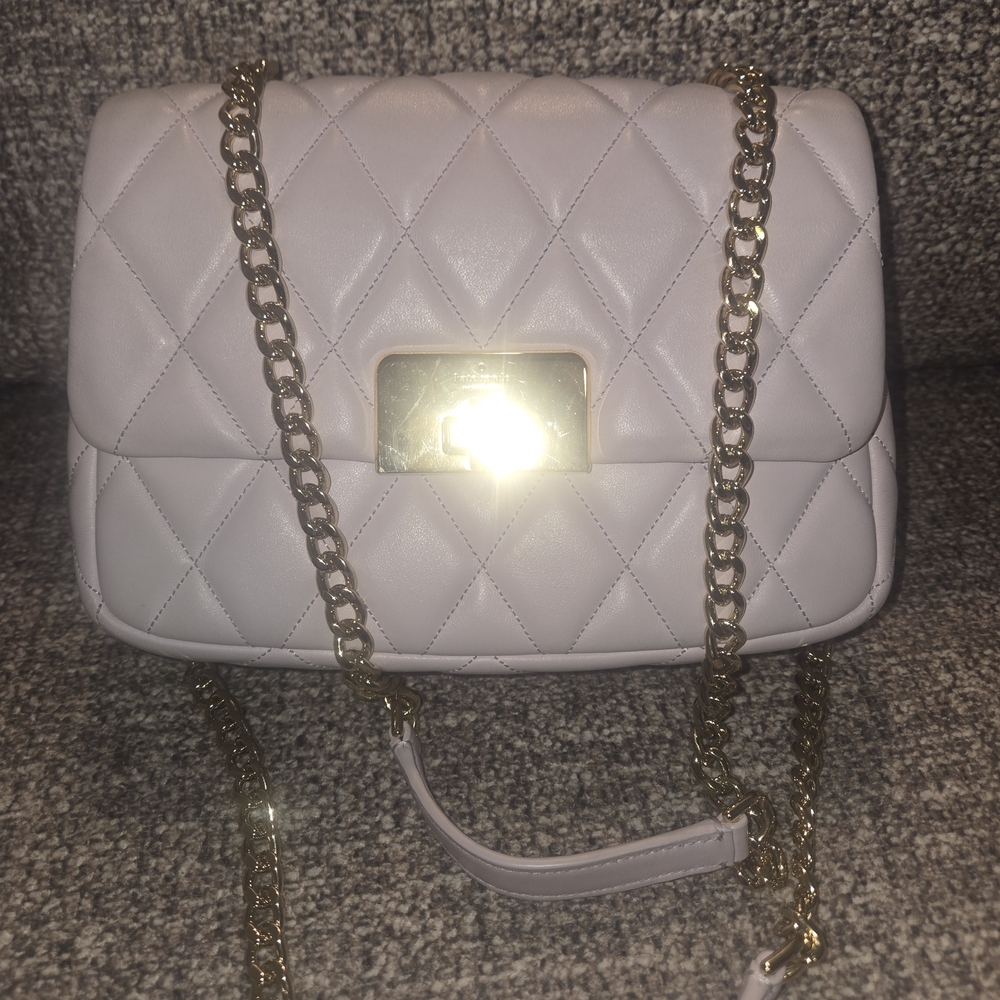 Kate Spade Lavender Color Purse Shoulder Bag With Golden Hardware